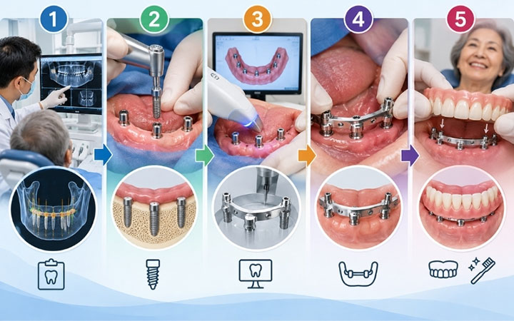 Toàn hàm vững chắc hơn nhờ thanh bar phục hình Implant 6 thanh Bar phục hình Implant